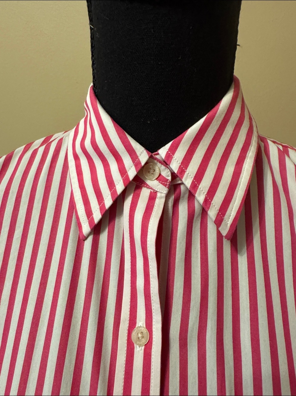 Ralph Lauren Pink & White Striped Button-Down Shirt - Picture 2 of 8